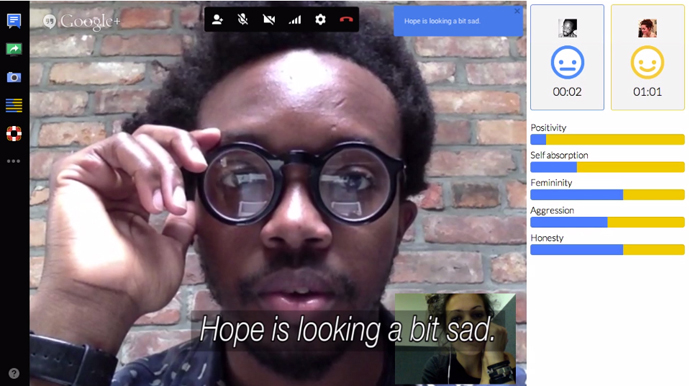 Face Tracking para Google+; aplicativo revela humor em conversa online